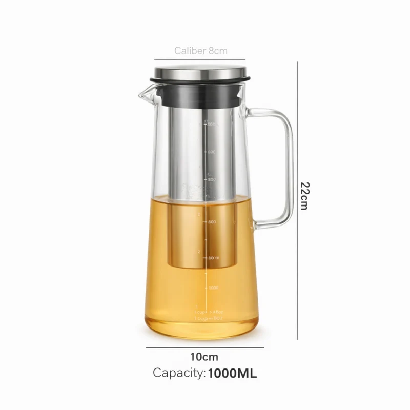 Théière Infusion à Froid Verre 1L-1,4L
