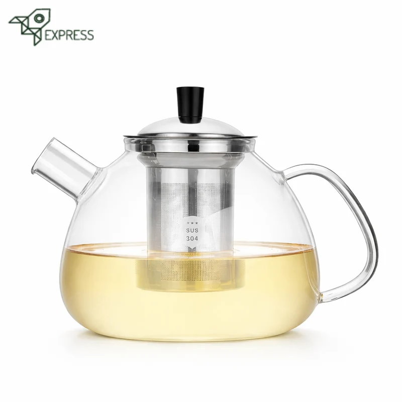 Théière en Verre avec Infuseur Inox 1,5L