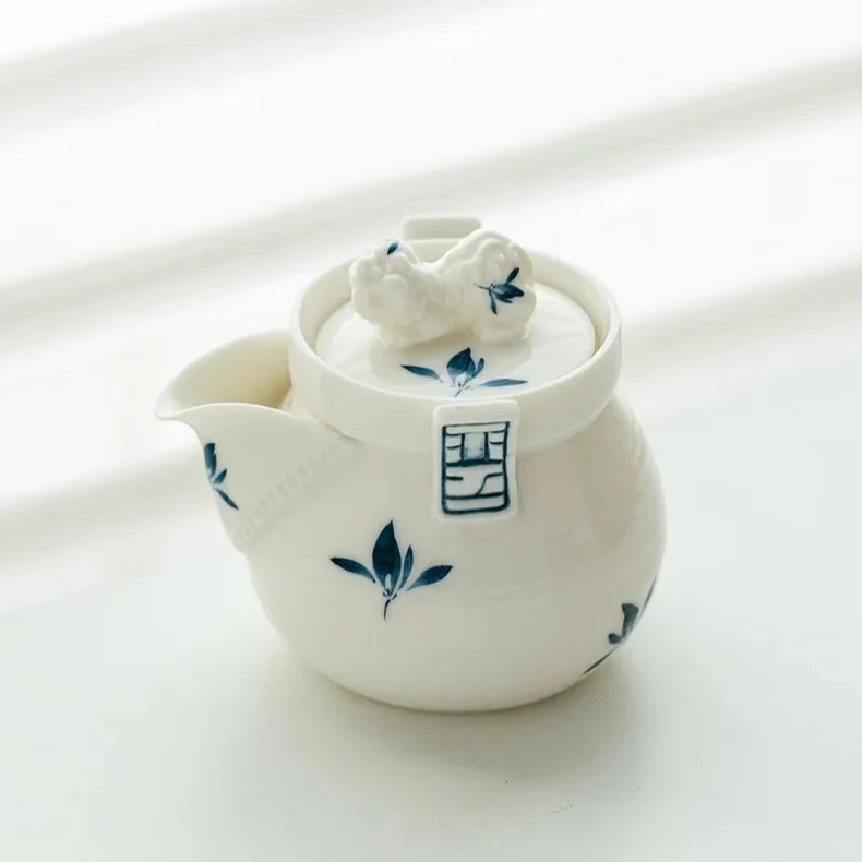 Théière en Porcelaine Bleue et Blanche 190ml