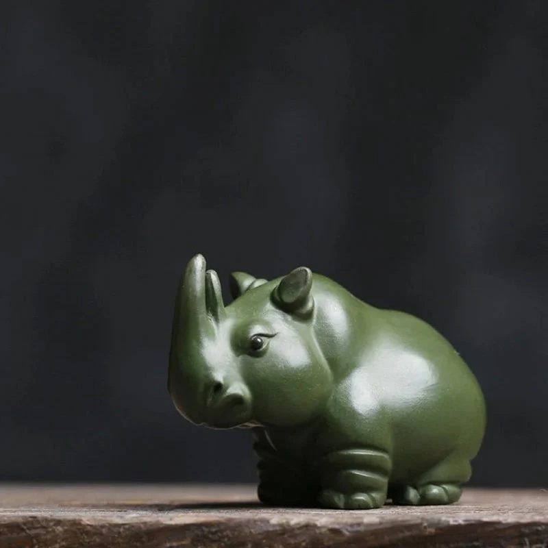 Mascottes de thé rhinocéros en céramique