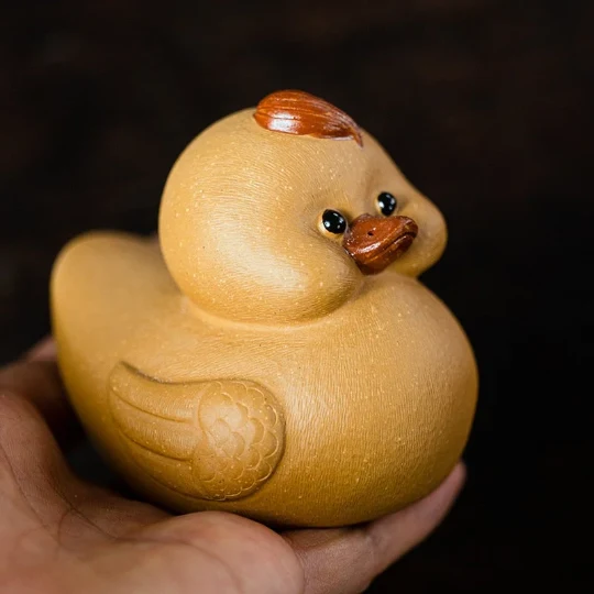 Mascotte de Thé Phénix Doré en Argile