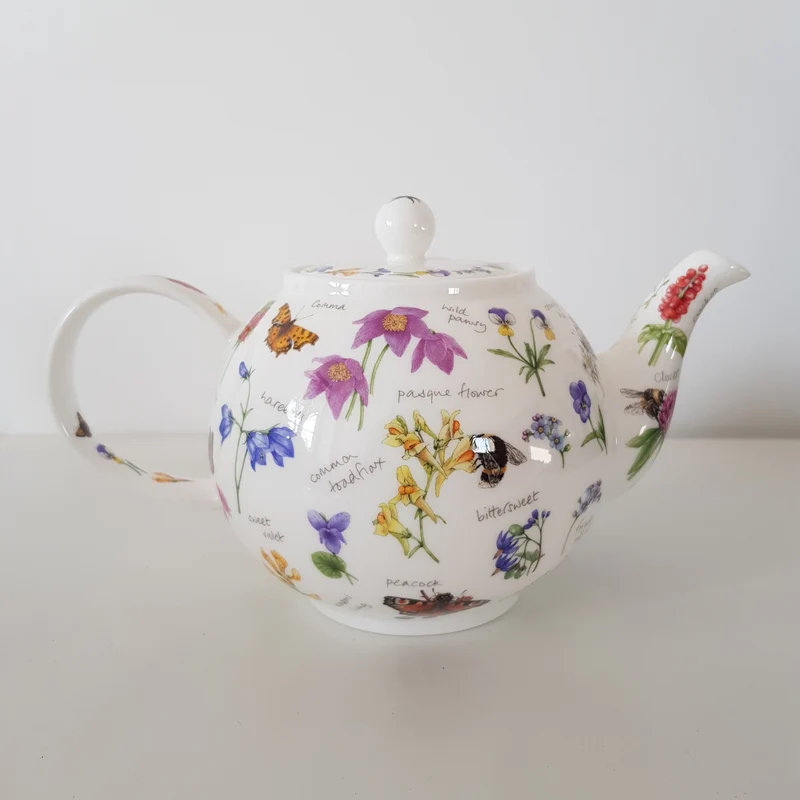 Théière Anglaise en Porcelaine Fleur Dunoon 1,2L
