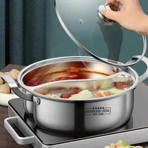 Marmite Inox - Double Compartiment 30 cm