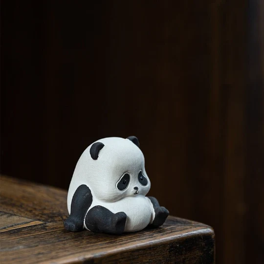 Mascotte de Thé Panda Bambou en Céramique