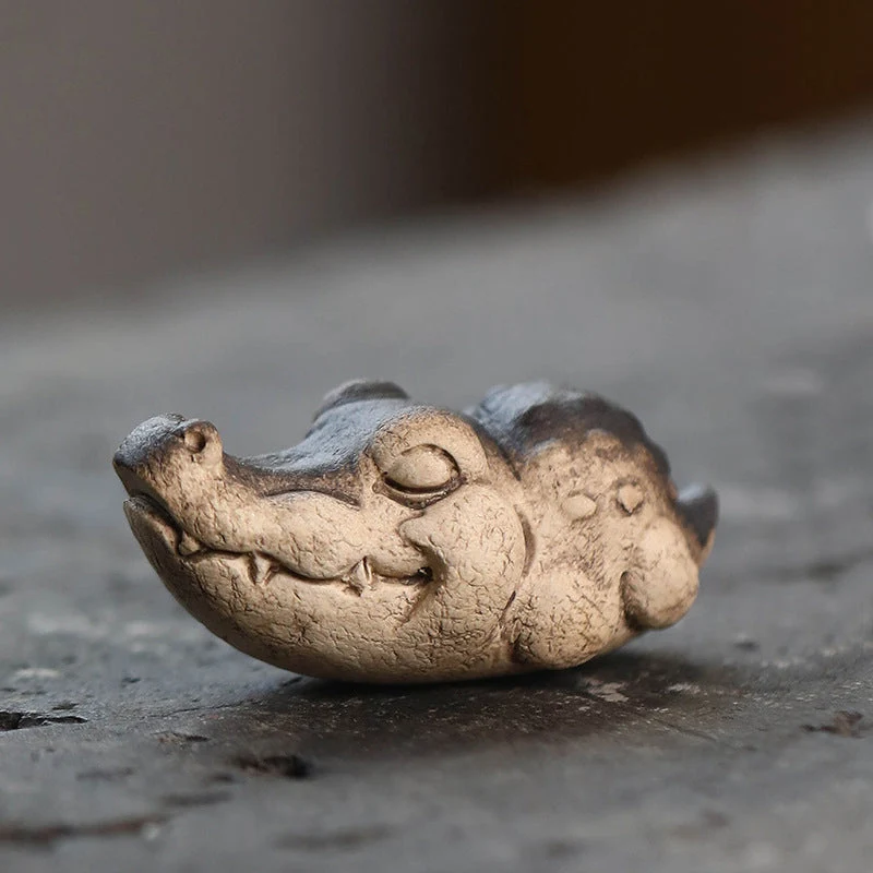 Mascotte de Thé Éléphant Jade en Argile