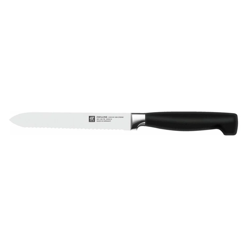 13 cm - 4 Stars Coltello Universale Seghettato In Acciaio Inox