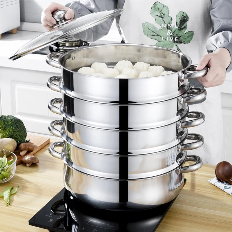 Cuit Vapeur Inox - 5 Niveaux 28 cm