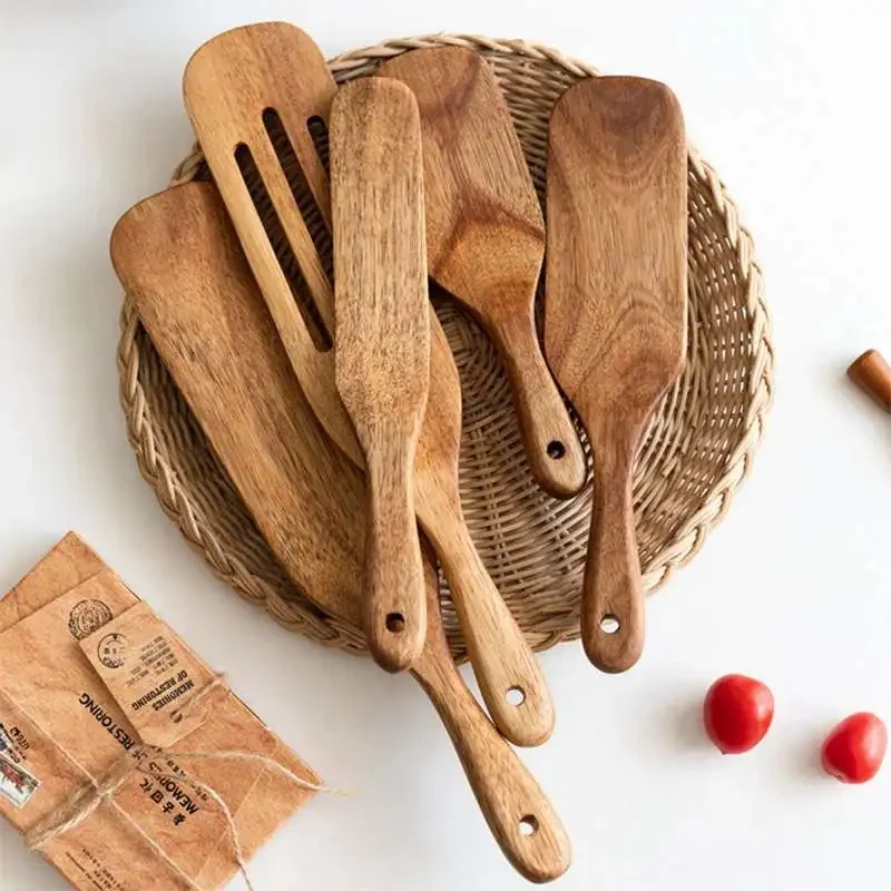 Spatule en Bois - Ensemble de 5 Pièces