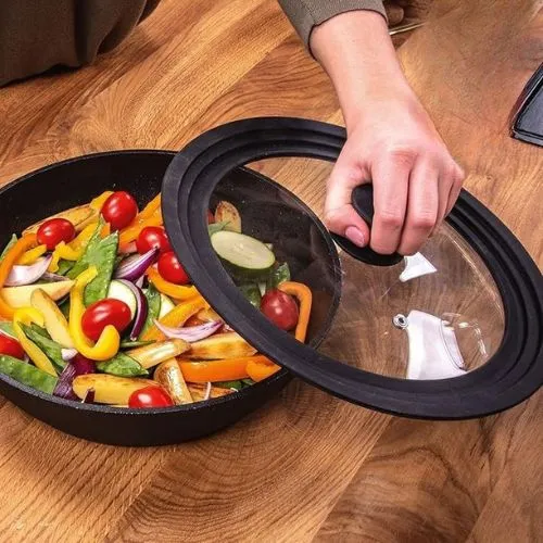 Couvercle Universel - Verre et Silicone de 16 à 32 cm