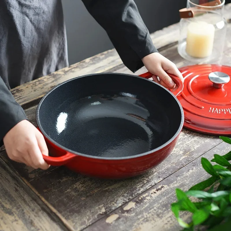 Cocotte en Fonte - Emaillée Plate 30 cm 5 L