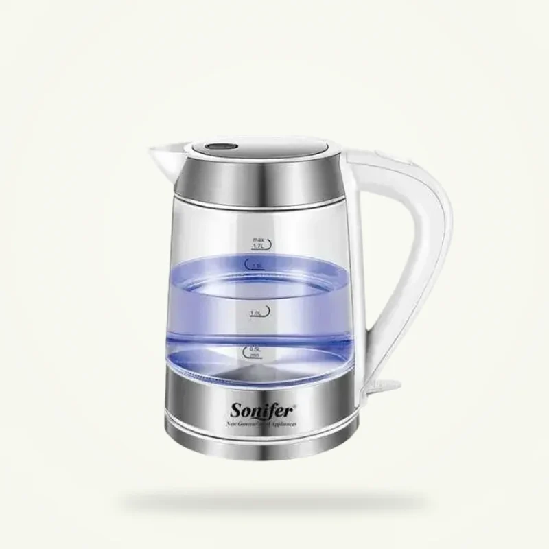 Bouilloire Électrique en Verre LED bleue