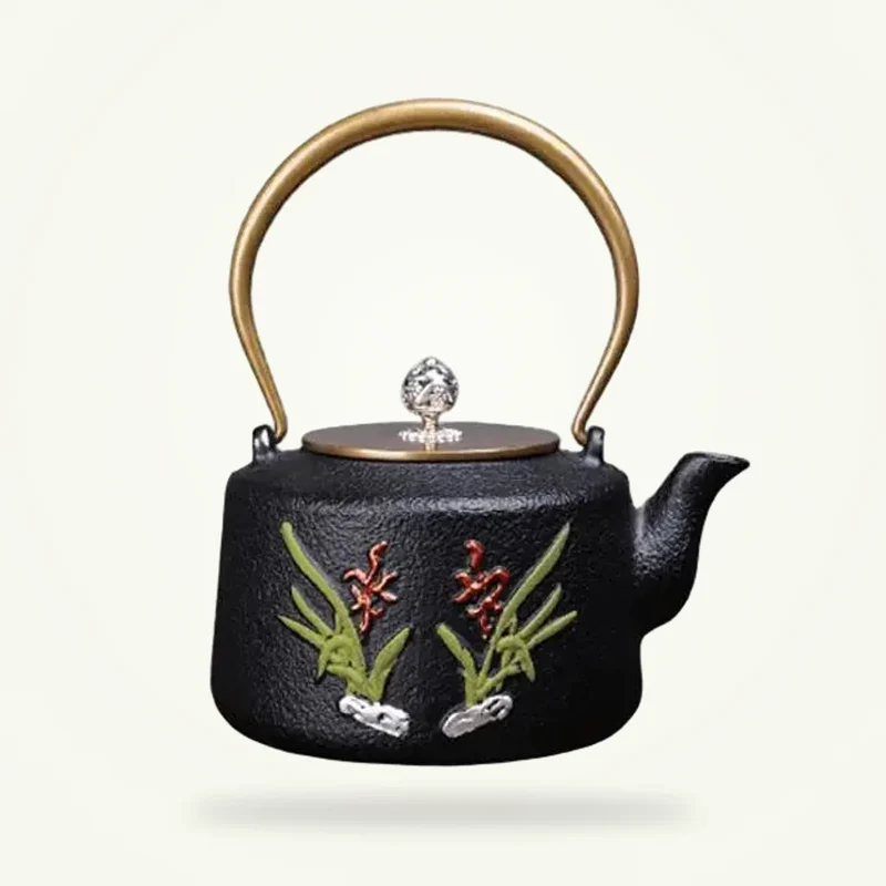 Théière fonte Artisanale Fleurs (1,2 Litre)