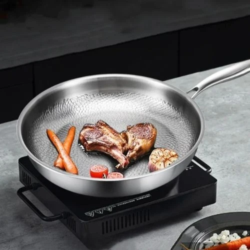 POELE Inox Induction - Fond Triple Couche Ultra Résistant