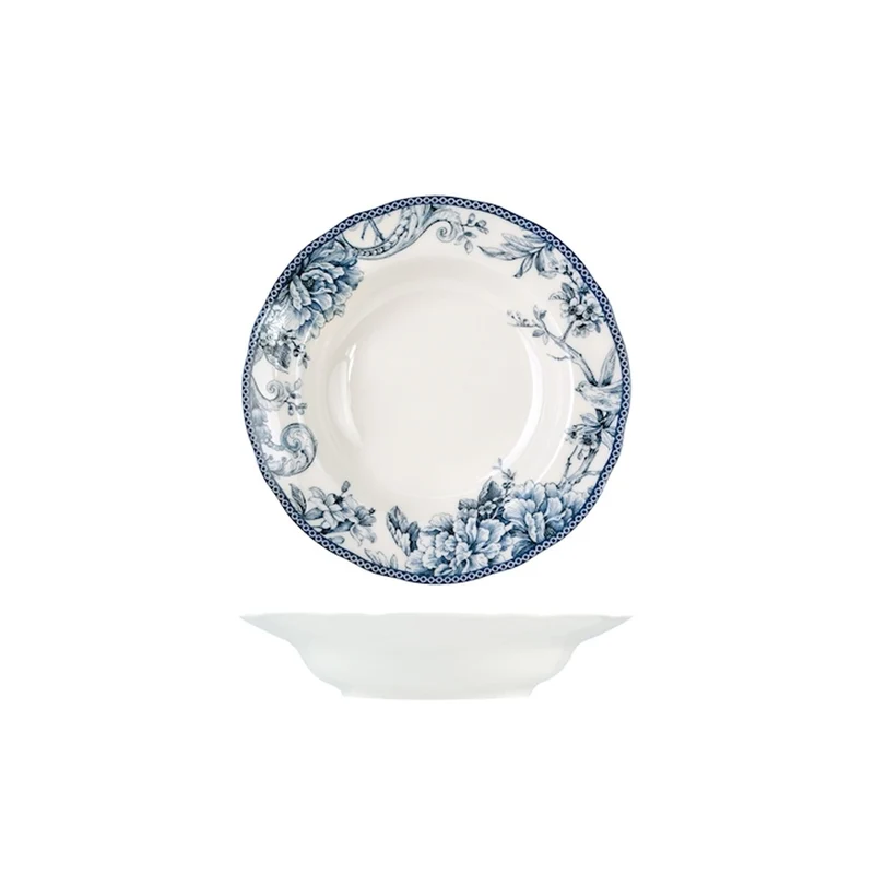 22.5 cm - Kensington Piatto Fondo Decorato In Porcellana - Set 6 Pz