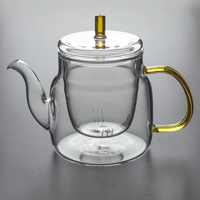 THÉIÈRE EN VERRE AVEC COUVERCLE