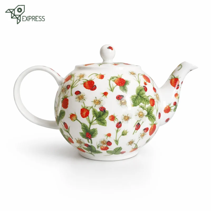 Théière en Porcelaine Anglaise Fraise Dunoon 1,2L