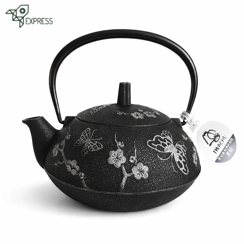 Théière en Fonte motif Argenté Iwachu Papillon Cho 600ml