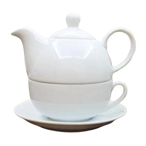 THÉIÈRE INDIVIDUELLE BLANCHE EN PORCELAINE