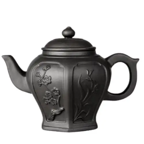 Théière en poterie Yixing Fleurs ancestrales