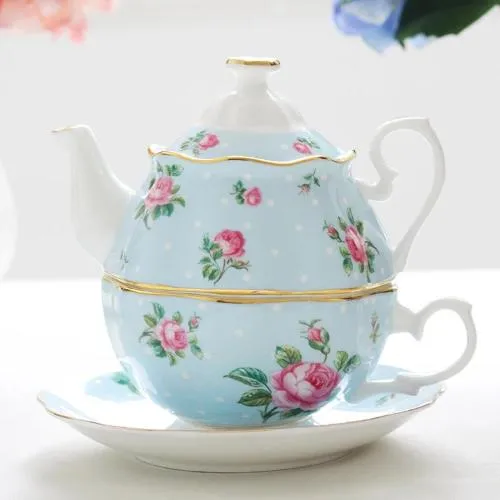 THÉIÈRE ÉGOÏSTE À FLEURS EN PORCELAINE