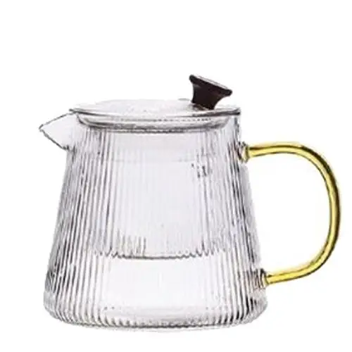 Théière en Verre Strié avec Filtre
