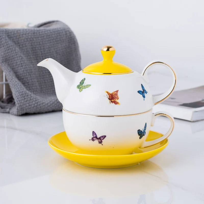 Théière Solitaire Porcelaine Papillon ou Fleur 450ml