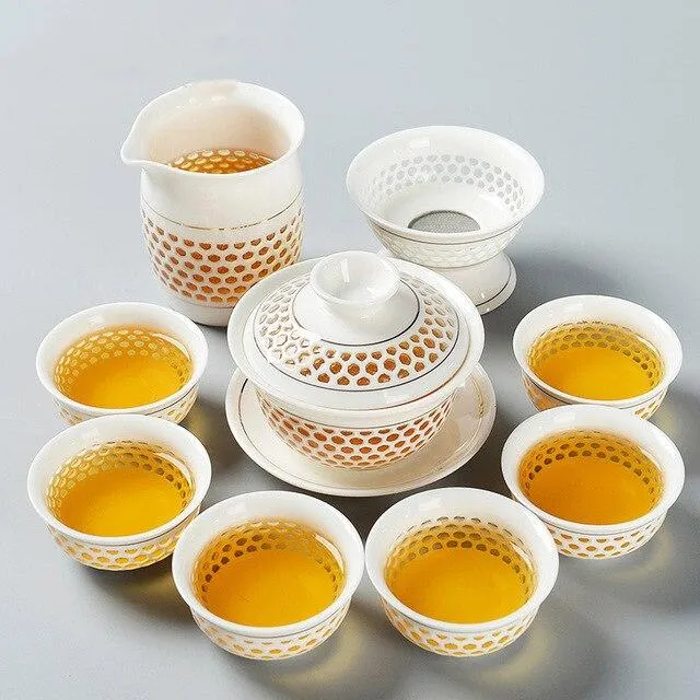 SERVICE À THÉ EN PORCELAINE EXQUIS ROUGE