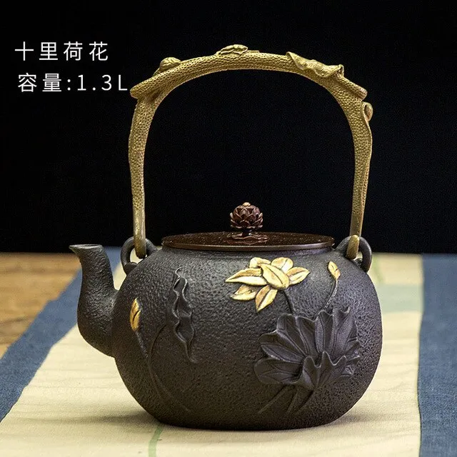 Théière en fonte noire Jardin céleste