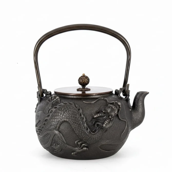 THÉIÈRE EN FONTE DRAGONS ASIATIQUE