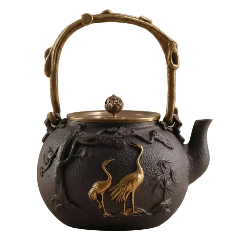 THÉIÈRE EN FONTE OISEAUX