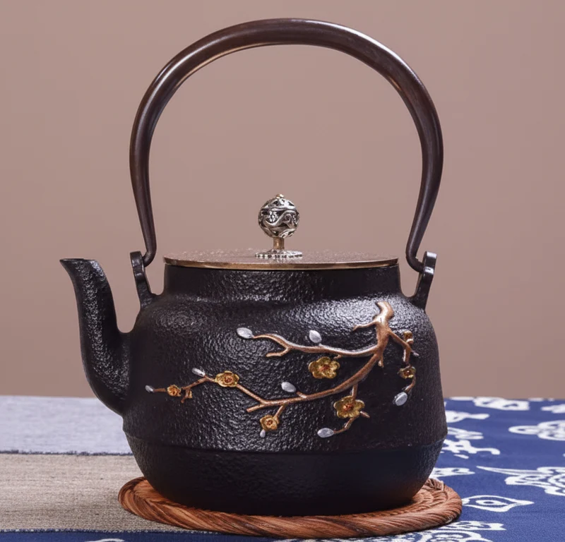 THÉIÈRE EN FONTE NOIRE BAMBOU
