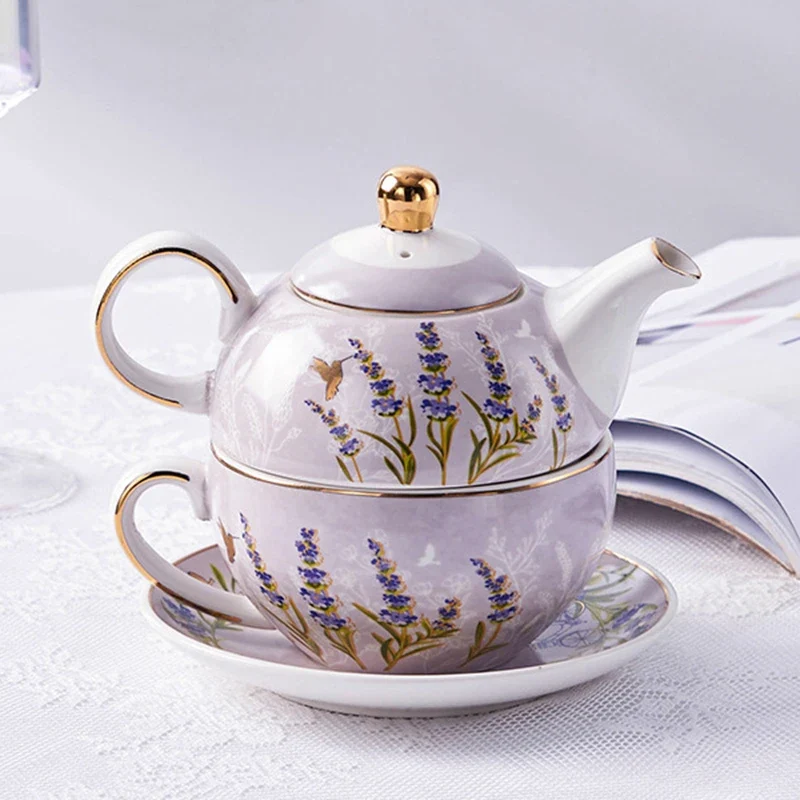 Théière en Porcelaine Individuelle avec Tasse 480ml