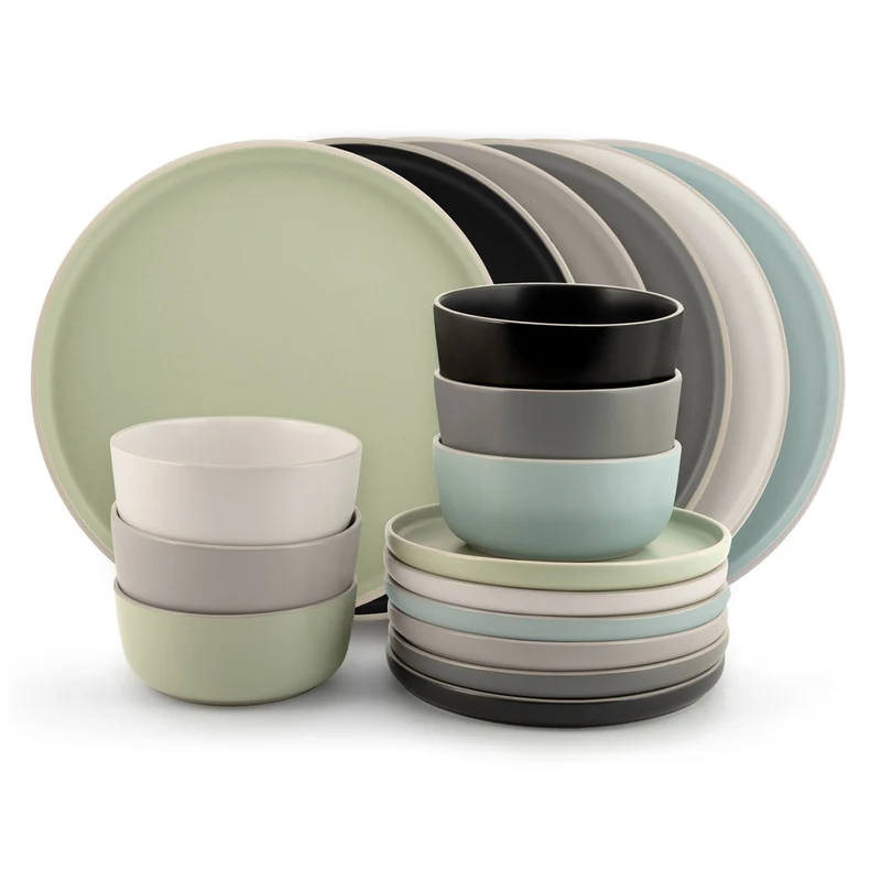 Bergen Servizio Piatti In Stoneware - Set 18 Pz