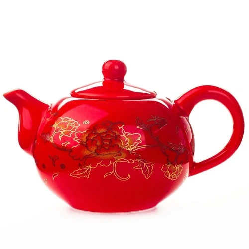 THÉIÈRE EN PORCELAINE ROUGE