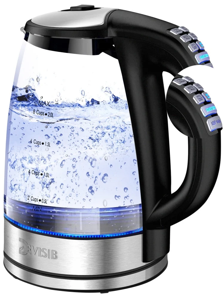 Bouilloire Electrique en Verre Température Réglable 2L