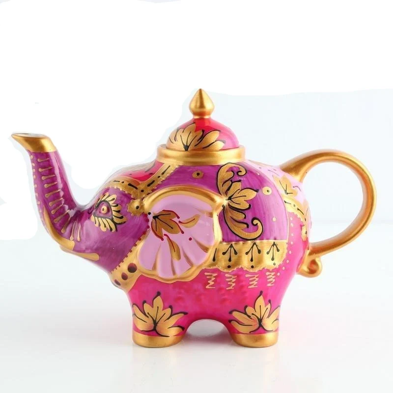 Théière en Porcelaine Éléphant Rose 800ml
