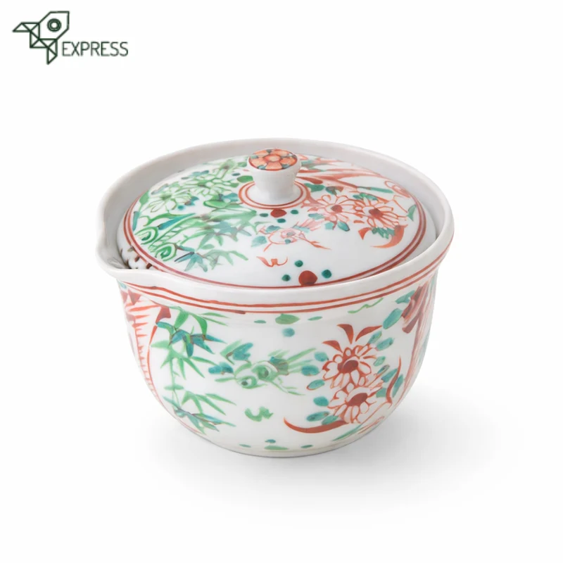 Théière Japonaise en Porcelaine Blanche Hohin Sai Aka Aoe Kacho 230ml