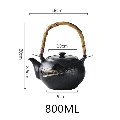 Théière en Céramique avec Anse Bambou 640-800ml
