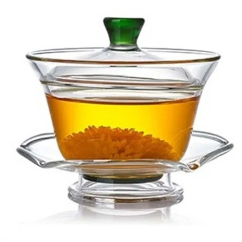 Théière Chinoise Gaiwan en Verre Coloré 170ml