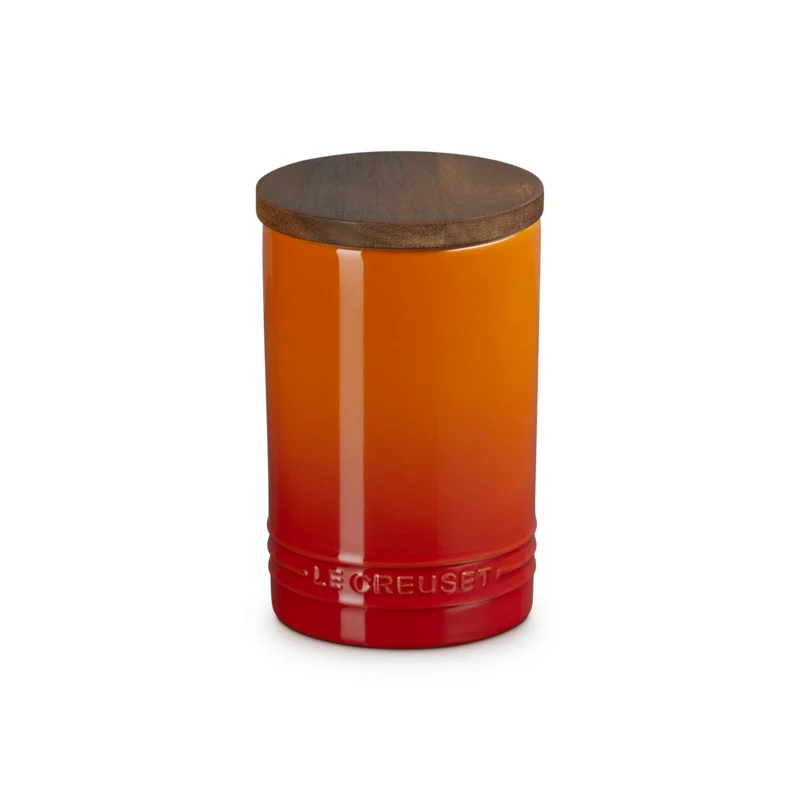 77 cl - Evolution Barattolo In Gres Vetrificato Con Coperchio In Legno