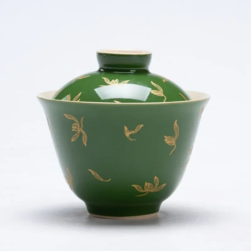 Théière en Porcelaine Gaiwan émeraude 150ml
