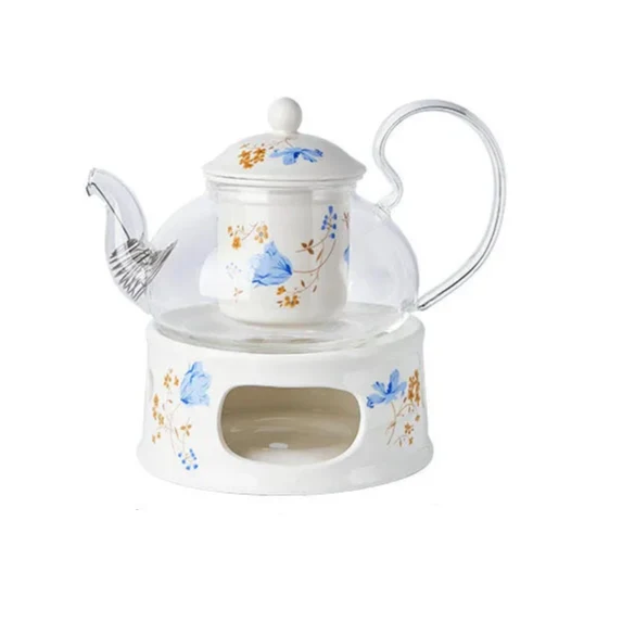Théière Céramique et Verre et Réchaud 650ml