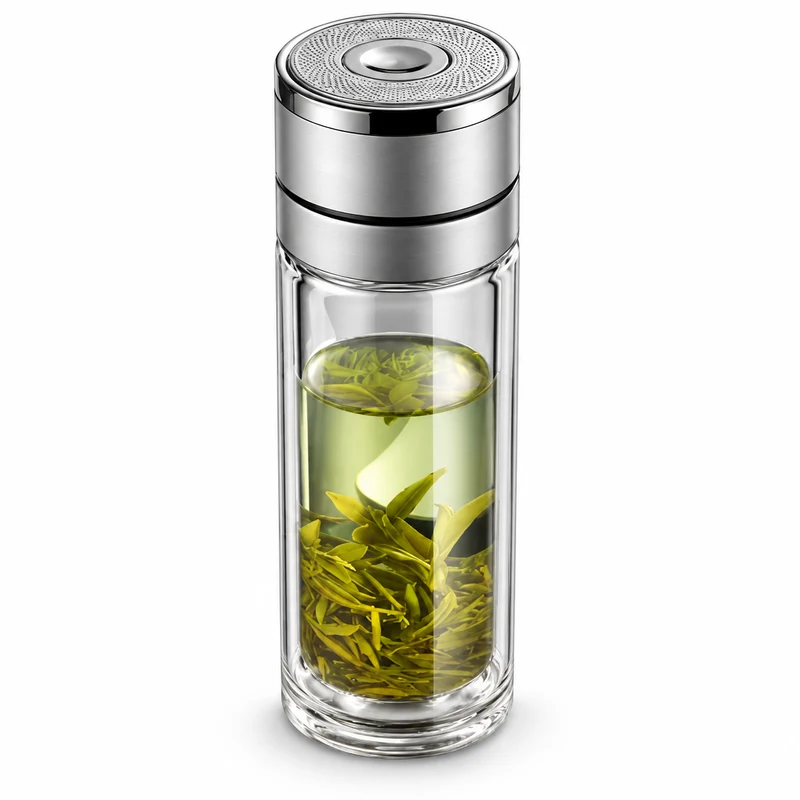 Théière Nomade en verre Bouton poussoir 500ml