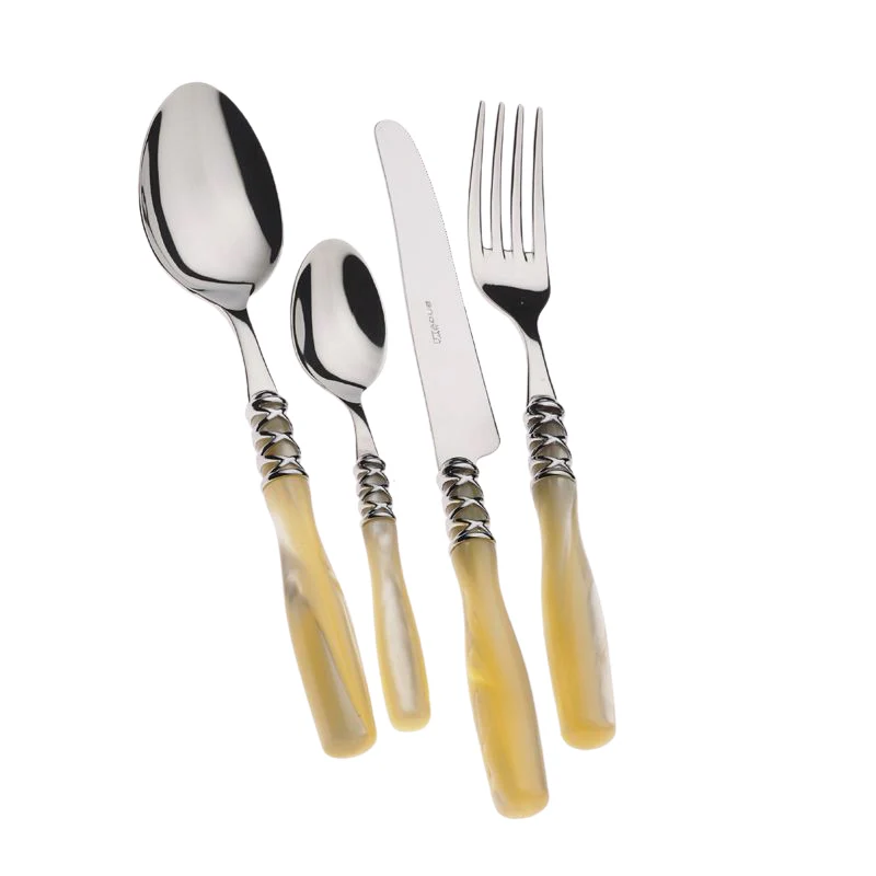 Arianna Servizio Posate Ghiera Cromata Acciaio Inox - Set 24 Pz