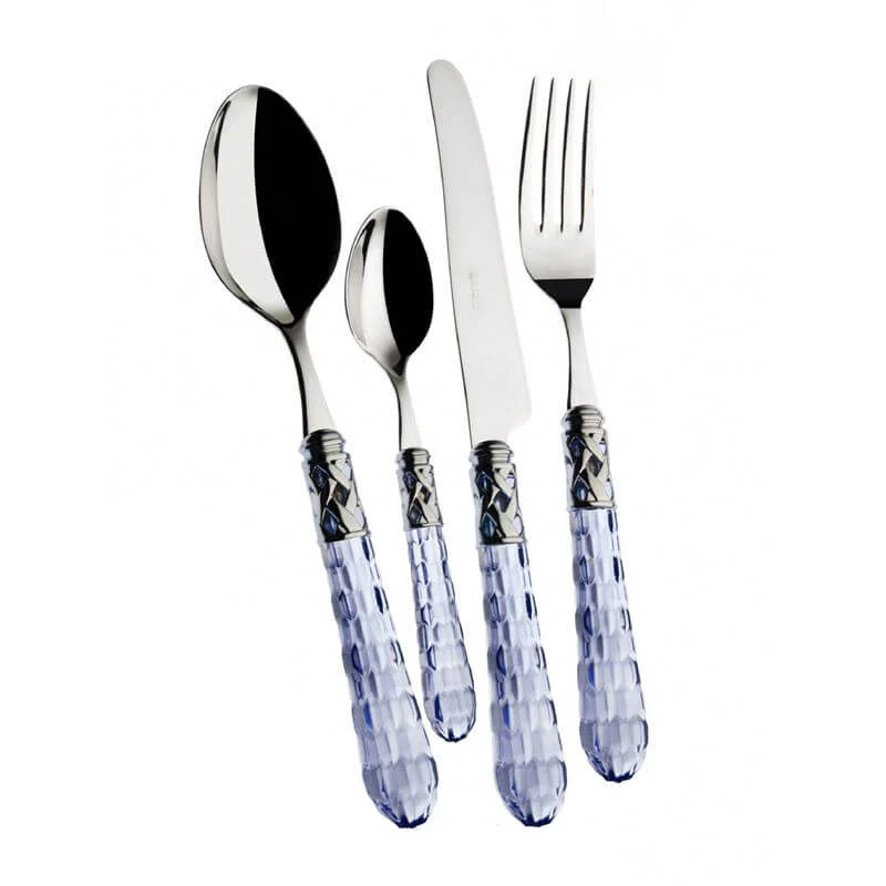Bohemia Servizio Posate Ghiera Cromata Acciaio Inox - Set 24 Pz