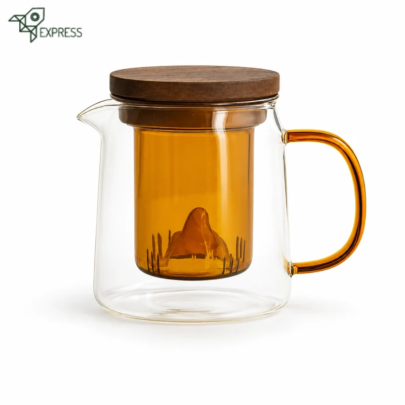 Théière en Verre Borosilicate Filtre coloré 450 ml