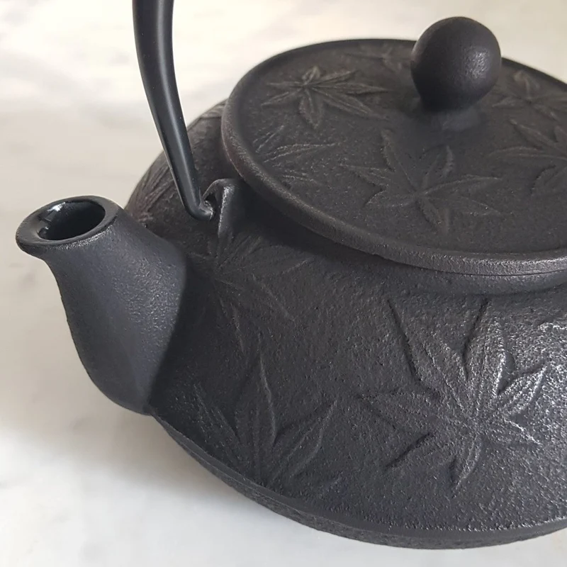 Théière en Fonte Japonaise Noire Iwachu Kaede 650ml