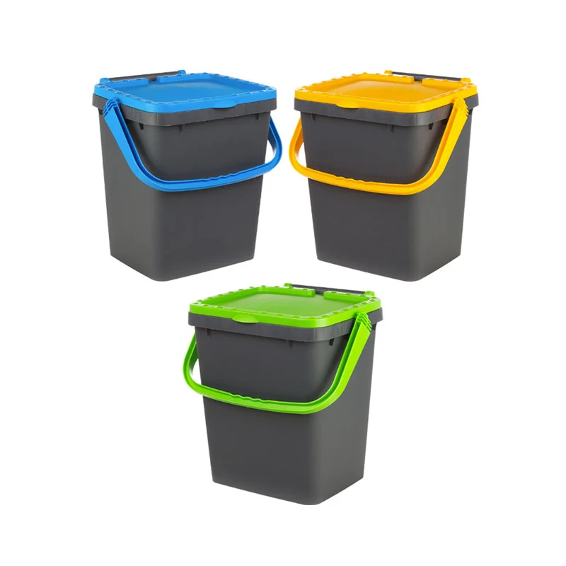 Ecoplus Pattumiera Rettangolare In Plastica - Set 3 Pz