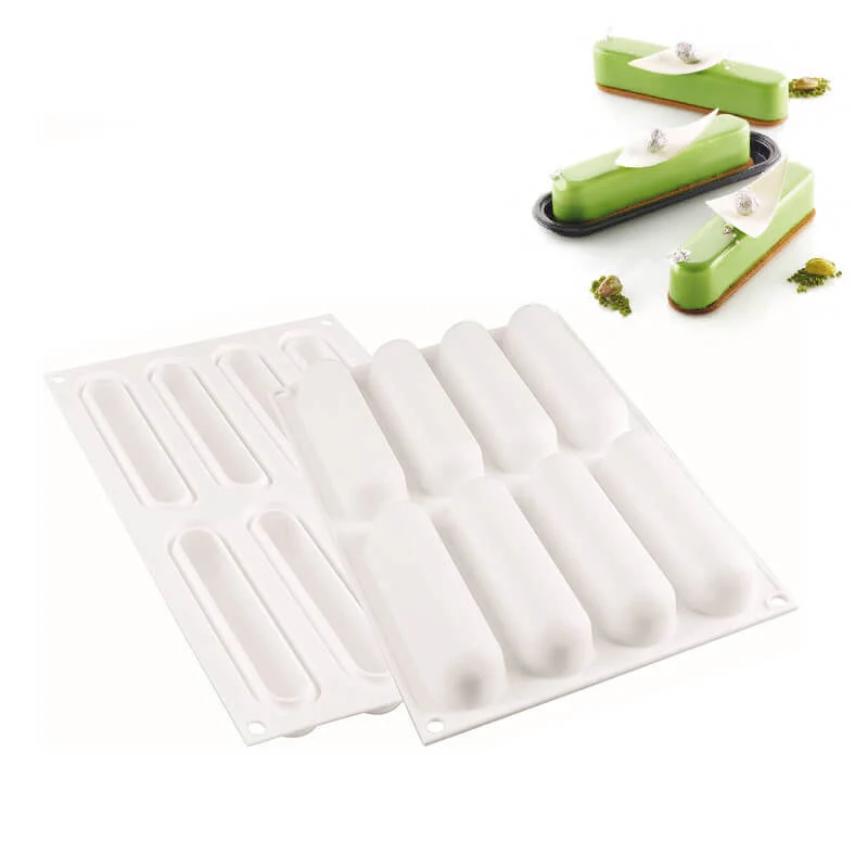 8 Forme Eclair Fashion Stampo Éclair In Silicone