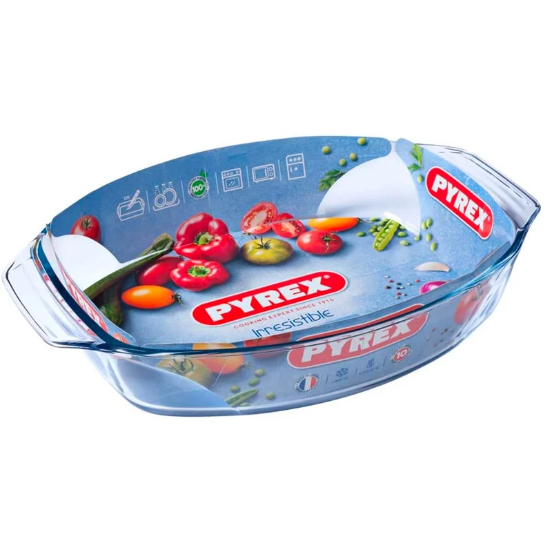 35x24 cm - Irresistible Pirofila Ovale In Vetro Borosilicato